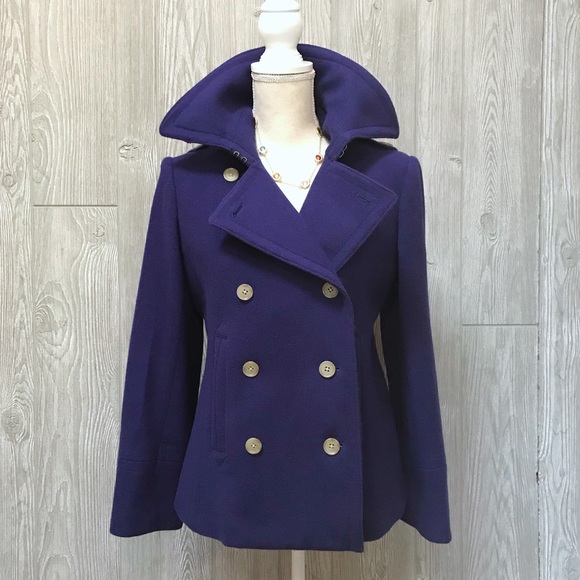 J. Crew Jackets & Blazers - 🦄 J Crew Classic Bright Navy Wool Pea Coat ~ M